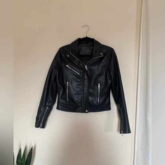 Blank NYC Vegan Leather Biker Jacket in Black - Picture 1 of 7